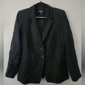 J. Crew Helena Linen Blend Two Button Lightweight Blazer Sz 8
